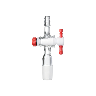 直型抽气接头，外磨口带四氟节门