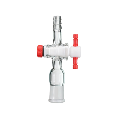 直型抽气接头，内磨口带四氟节门