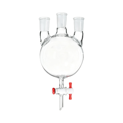 三口圆底烧瓶，带节门