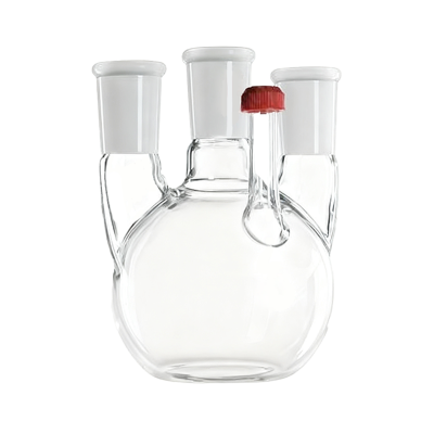 四口平底烧瓶-侧边带螺纹口