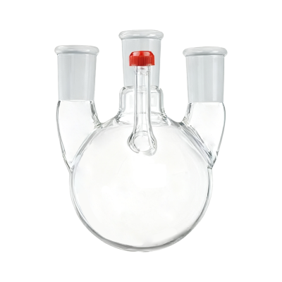四口圆底烧瓶-侧边带螺纹口