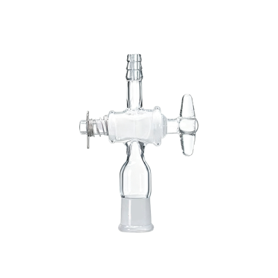 直型抽气接头，内磨口带玻璃节门