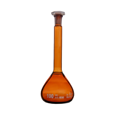 容量瓶棕色，塑料塞，带个体检测证书